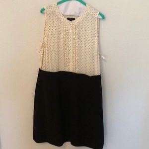 JCrew all-in-one cream and black dress sz 16
